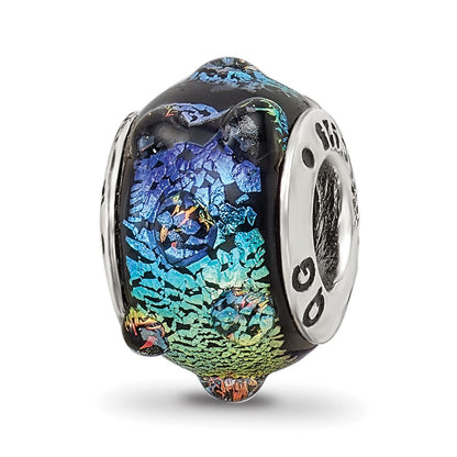 Sterlingsilber Reflections Regenbogen Dichroic Glas Perle
