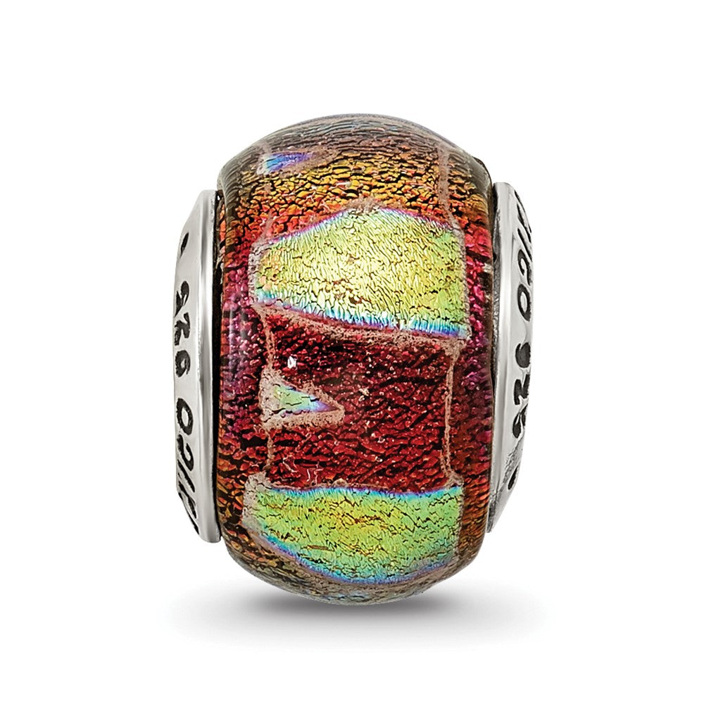 Sterlingsilber Reflections Orange Dichroic Glas Perle