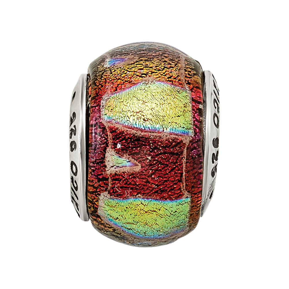 Sterlingsilber Reflections Orange Dichroic Glas Perle
