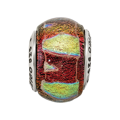 Sterlingsilber Reflections Orange Dichroic Glas Perle