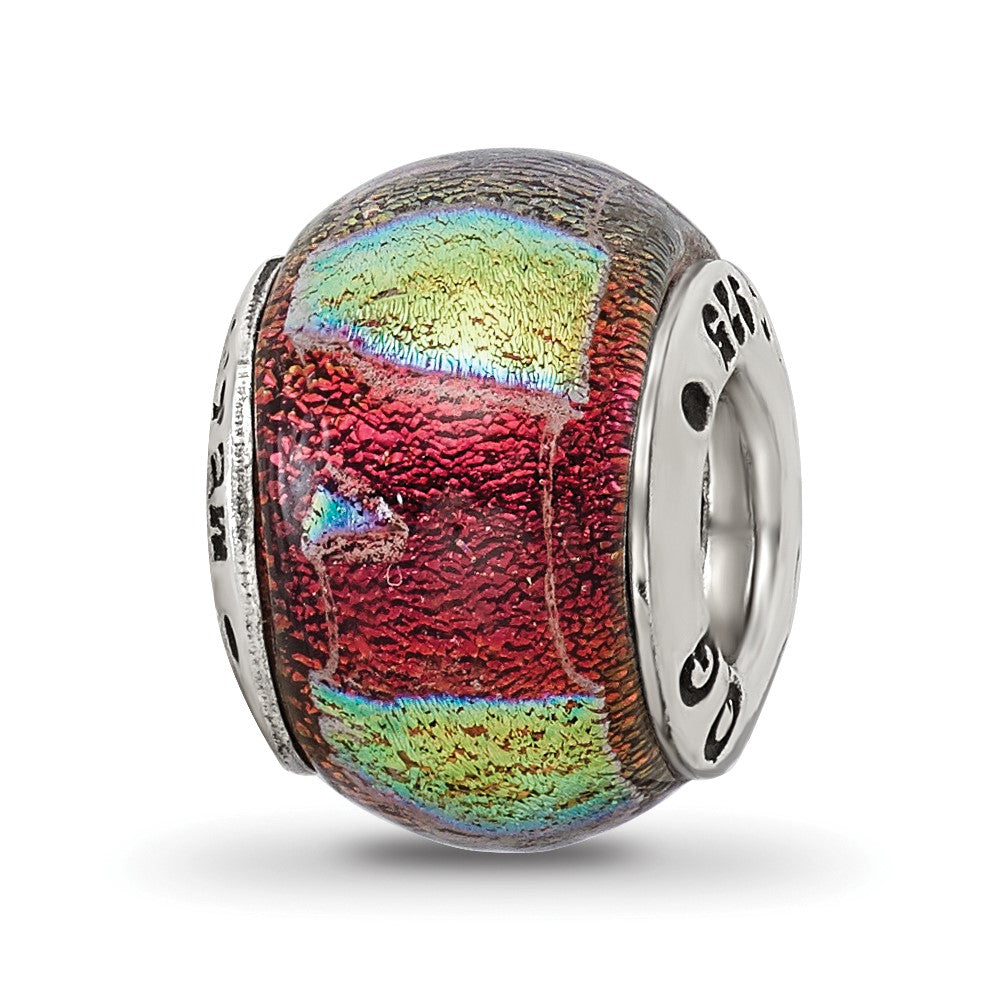 Sterlingsilber Reflections Orange Dichroic Glas Perle