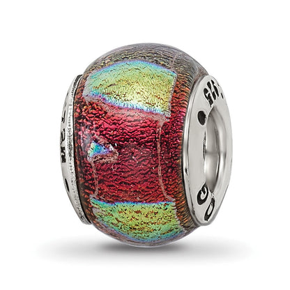 Sterlingsilber Reflections Orange Dichroic Glas Perle