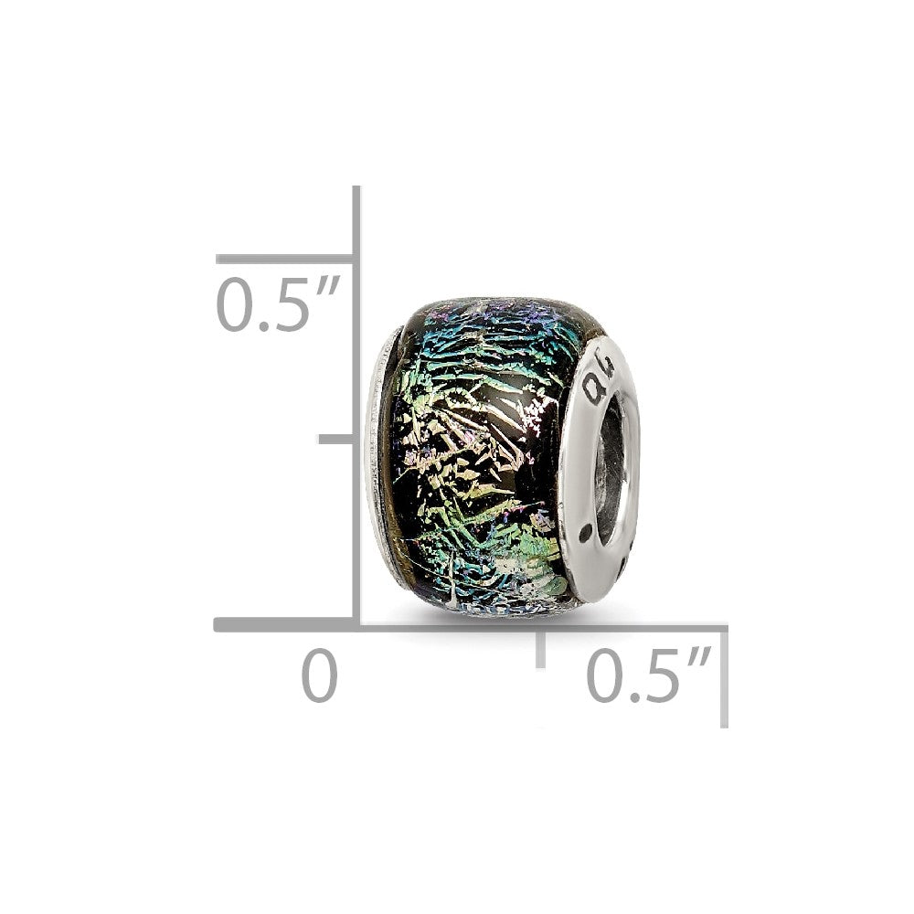Sterlingsilber Reflections Regenbogen Dichroic Glas Perle