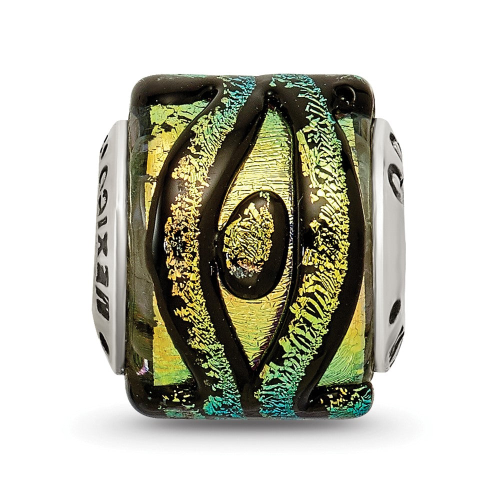 Sterlingsilber Reflections Gelb Dichroic Glas Perle