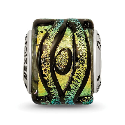 Sterlingsilber Reflections Gelb Dichroic Glas Perle