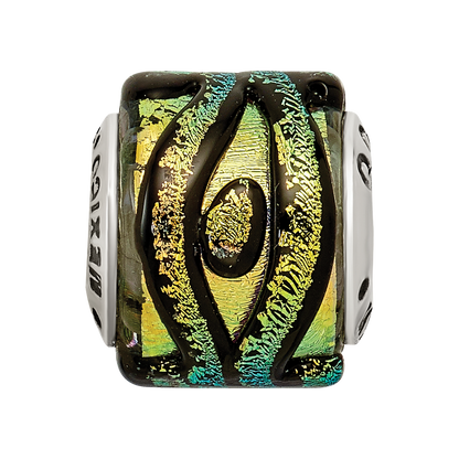 Sterlingsilber Reflections Gelb Dichroic Glas Perle