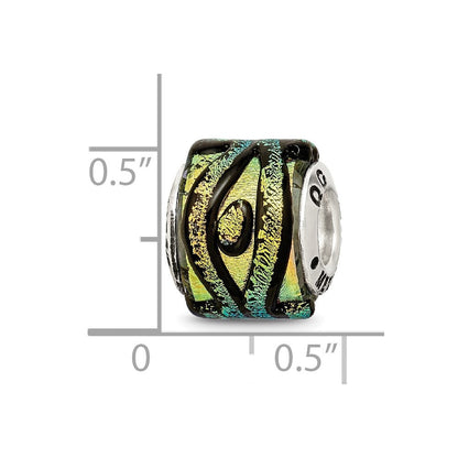Sterlingsilber Reflections Gelb Dichroic Glas Perle