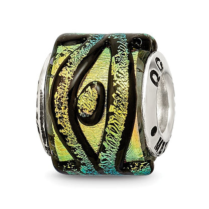 Sterlingsilber Reflections Gelb Dichroic Glas Perle