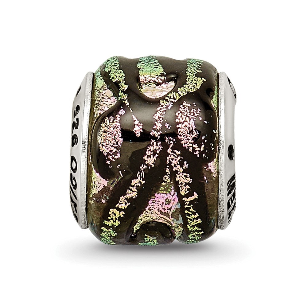 Sterlingsilber Reflections Rosa Dichroic Glas Perle