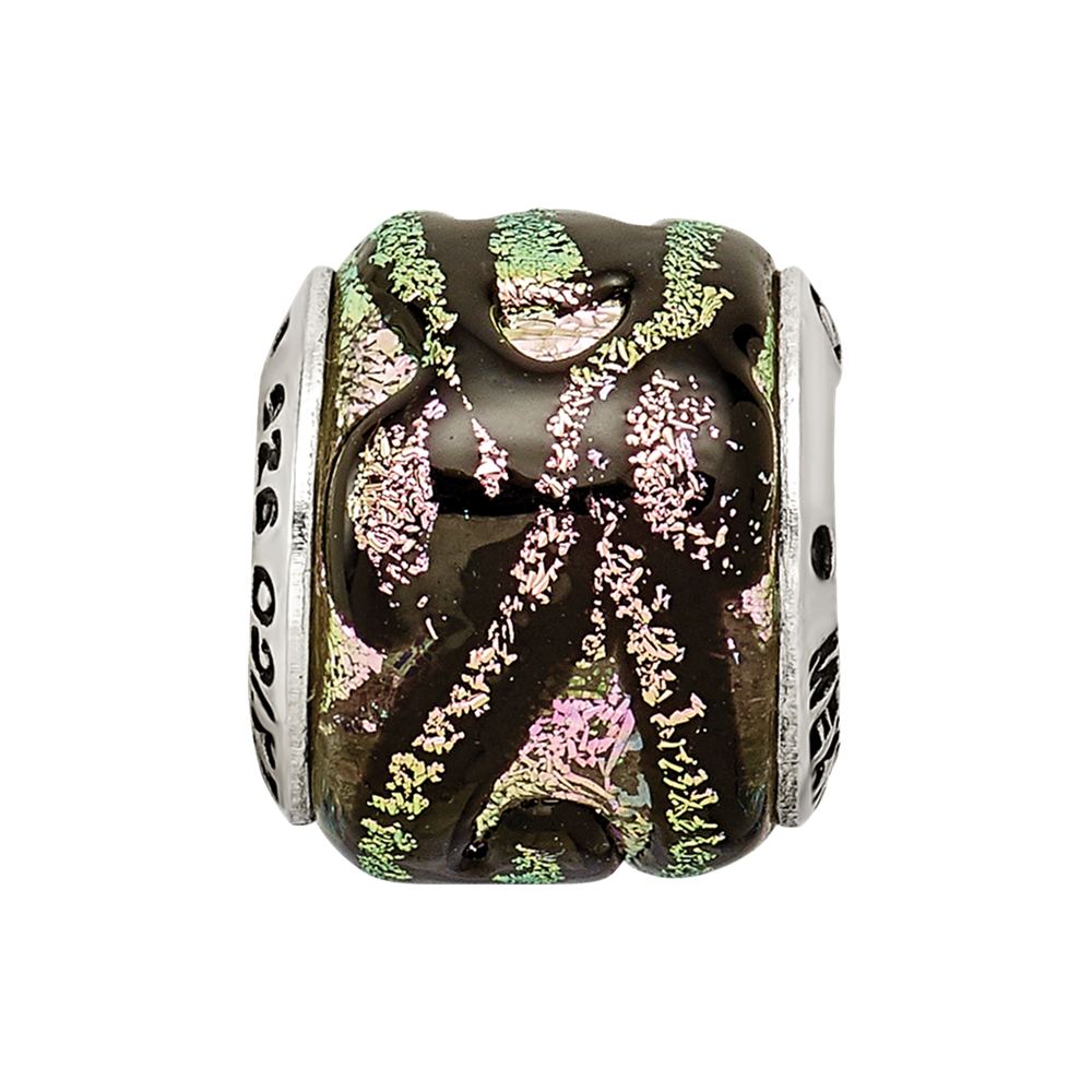Sterlingsilber Reflections Rosa Dichroic Glas Perle