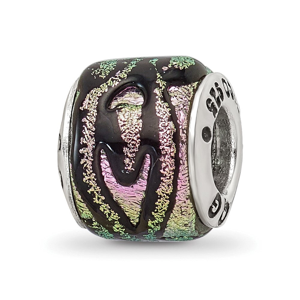 Sterlingsilber Reflections Rosa Dichroic Glas Perle