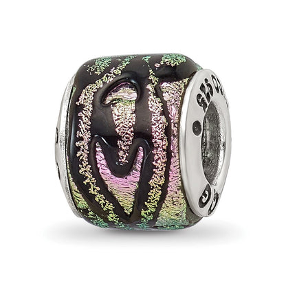 Sterlingsilber Reflections Rosa Dichroic Glas Perle