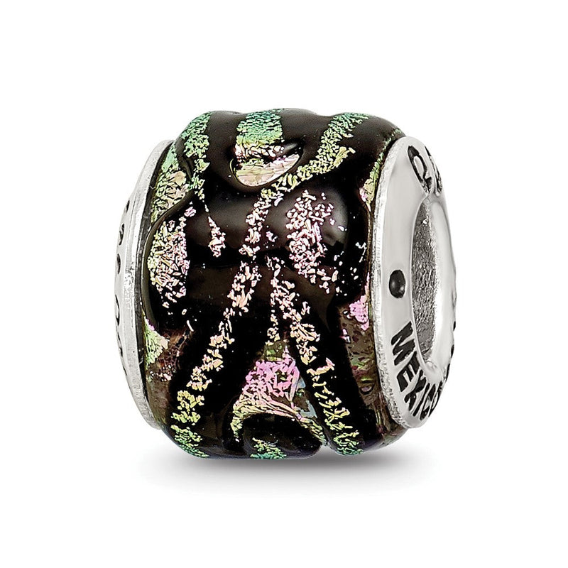 Sterlingsilber Reflections Rosa Dichroic Glas Perle