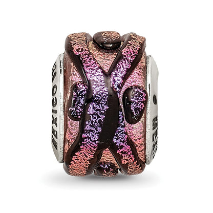 Sterlingsilber Reflections Lila Dichroic Glas Perle