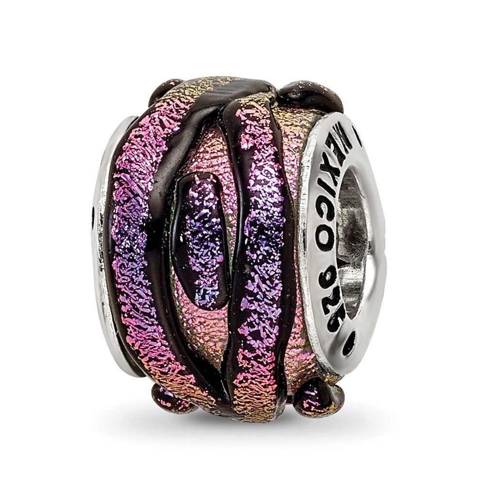 Sterlingsilber Reflections Lila Dichroic Glas Perle