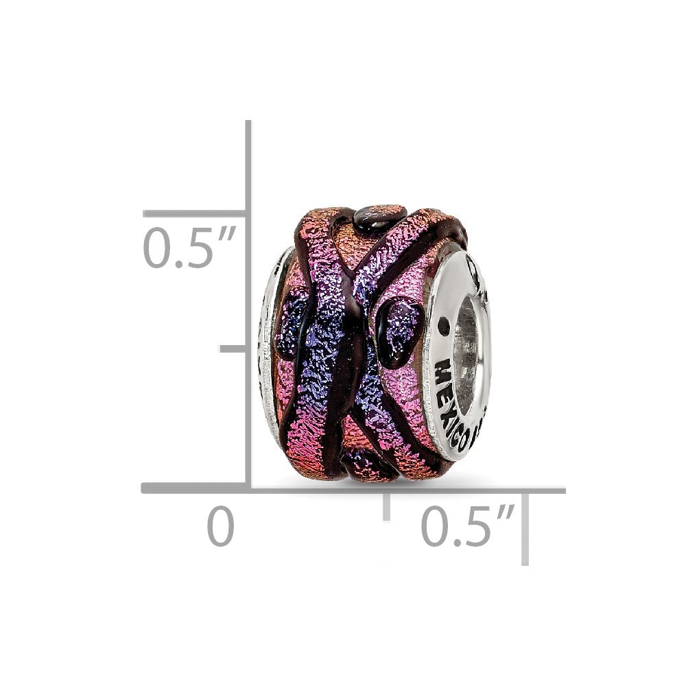 Sterlingsilber Reflections Lila Dichroic Glas Perle