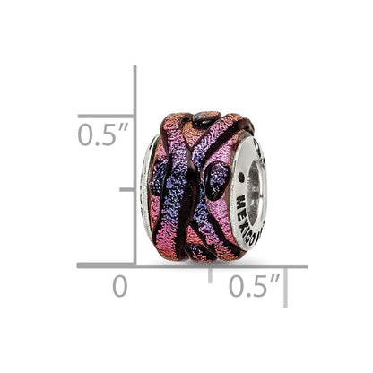 Sterlingsilber Reflections Lila Dichroic Glas Perle