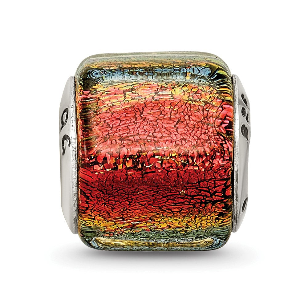 Sterlingsilber Reflections Orange Dichroic Glas Perle