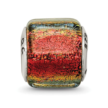 Sterlingsilber Reflections Orange Dichroic Glas Perle