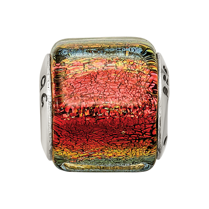 Sterlingsilber Reflections Orange Dichroic Glas Perle