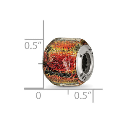 Sterlingsilber Reflections Orange Dichroic Glas Perle