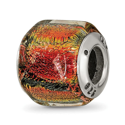 Sterlingsilber Reflections Orange Dichroic Glas Perle