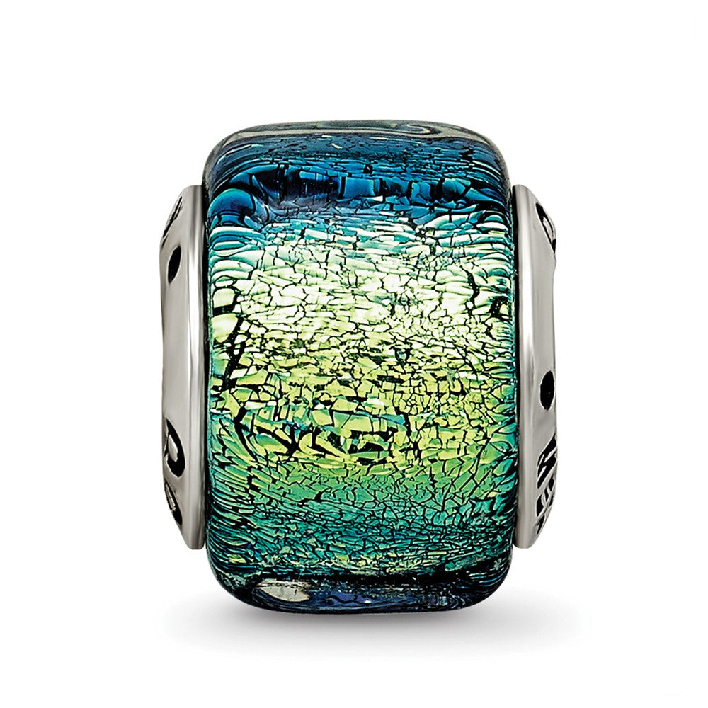 Sterlingsilber Reflections Gelb Dichroic Glas Perle