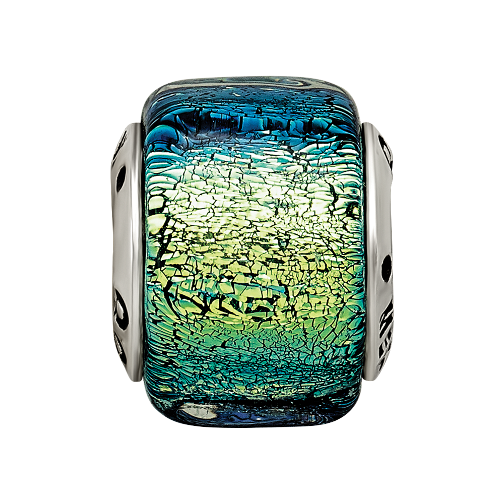 Sterlingsilber Reflections Gelb Dichroic Glas Perle