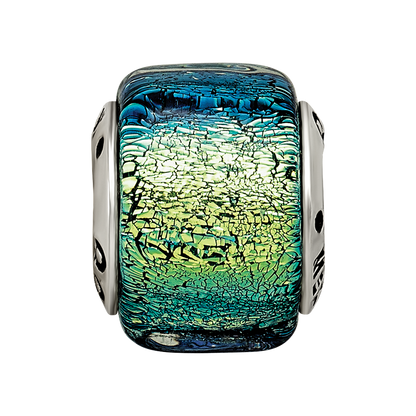 Sterlingsilber Reflections Gelb Dichroic Glas Perle