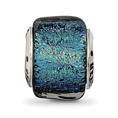 Sterlingsilber Reflections Blau Dichroic Glas Perle