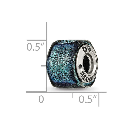 Sterlingsilber Reflections Blau Dichroic Glas Perle