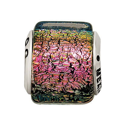 Sterlingsilber Reflections Lila/pink/green Dichroic Glas Perle