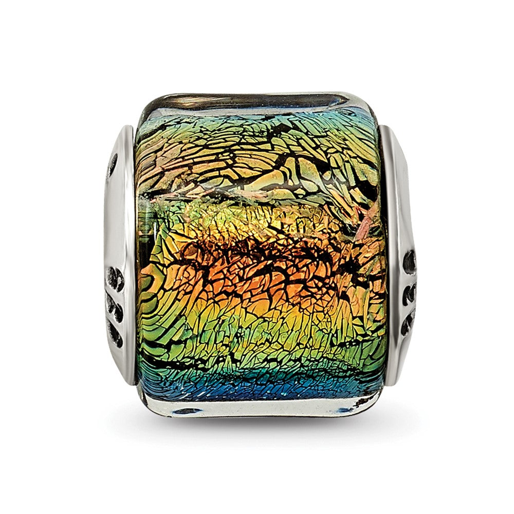 Sterlingsilber Reflections Regenbogen Dichroic Glas Perle