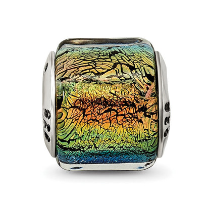 Sterlingsilber Reflections Regenbogen Dichroic Glas Perle