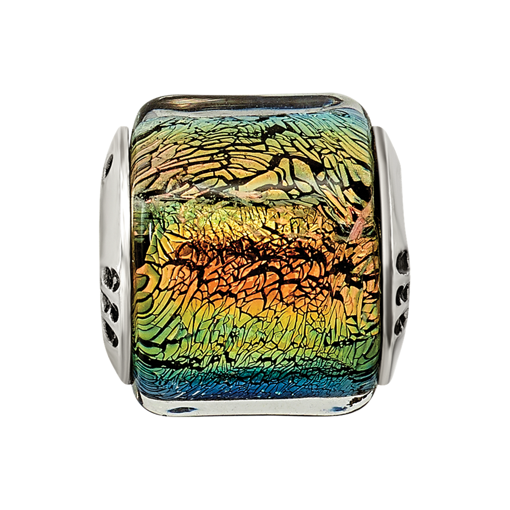 Sterlingsilber Reflections Regenbogen Dichroic Glas Perle