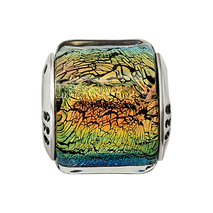 Sterlingsilber Reflections Regenbogen Dichroic Glas Perle