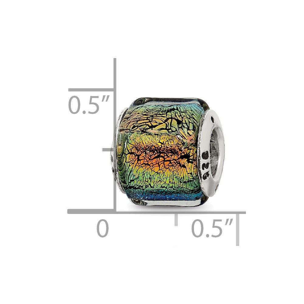 Sterlingsilber Reflections Regenbogen Dichroic Glas Perle