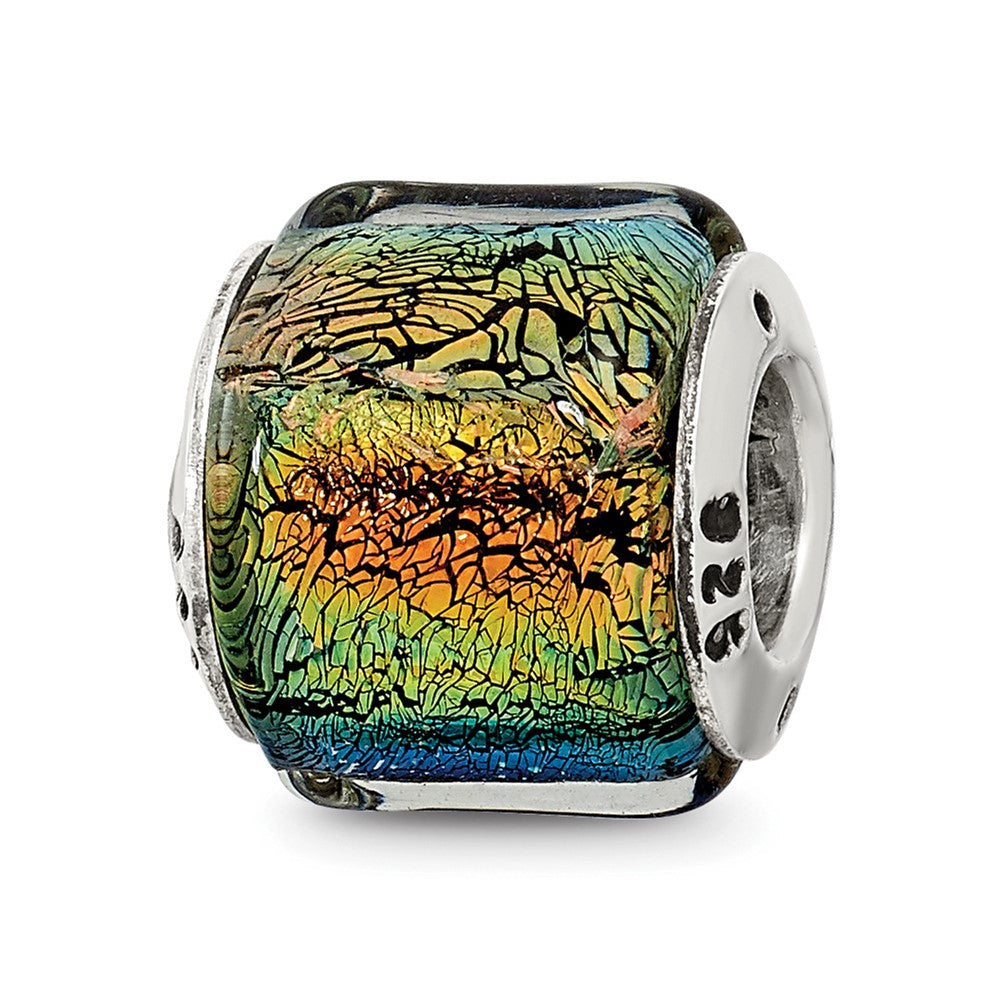 Sterlingsilber Reflections Regenbogen Dichroic Glas Perle