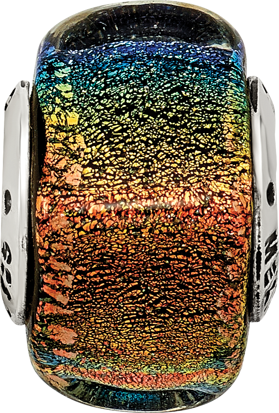Sterlingsilber Reflections Regenbogen Dichroic Glas Quadratisch Perle