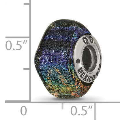 Sterlingsilber Reflections Regenbogen Dichroic Glas Quadratisch Perle