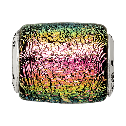 Sterlingsilber Reflections Lila Dichroic Glas Barrel Perle