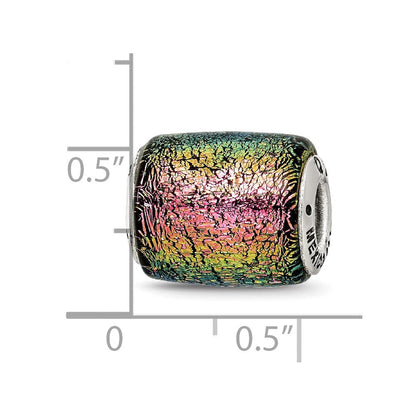 Sterlingsilber Reflections Lila Dichroic Glas Barrel Perle