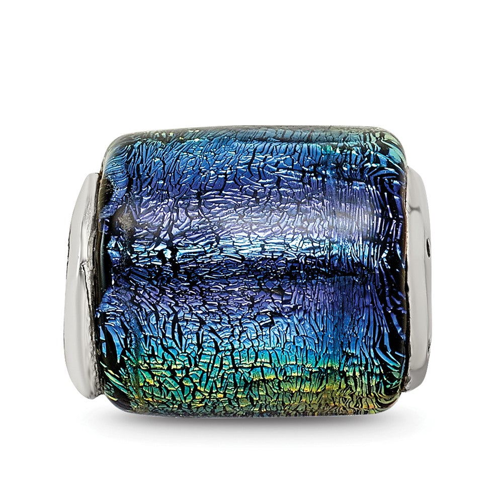 Sterlingsilber Reflections Regenbogen Dichroic Glas Barrel Perle