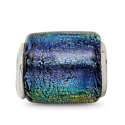 Sterlingsilber Reflections Regenbogen Dichroic Glas Barrel Perle