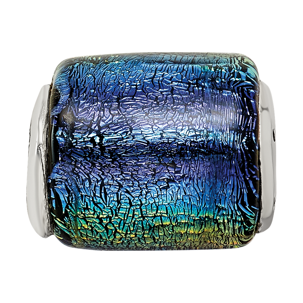 Sterlingsilber Reflections Regenbogen Dichroic Glas Barrel Perle