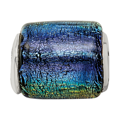 Sterlingsilber Reflections Regenbogen Dichroic Glas Barrel Perle