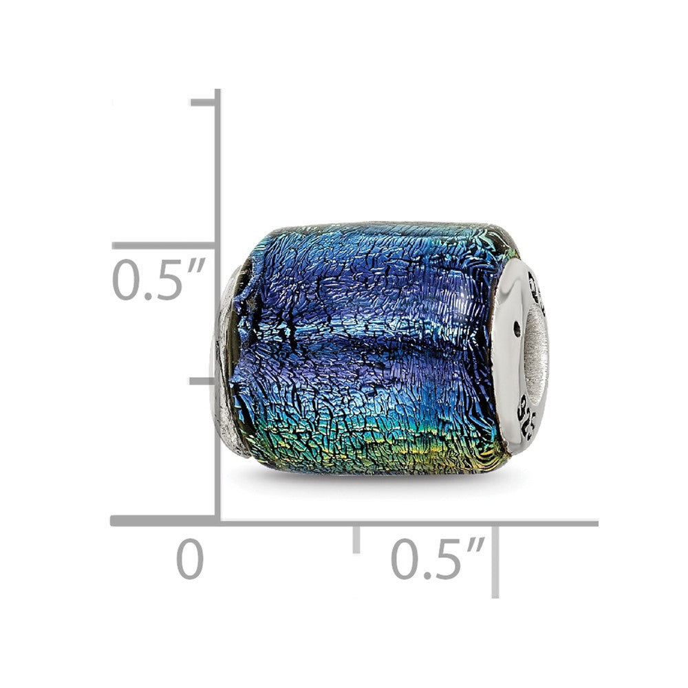 Sterlingsilber Reflections Regenbogen Dichroic Glas Barrel Perle