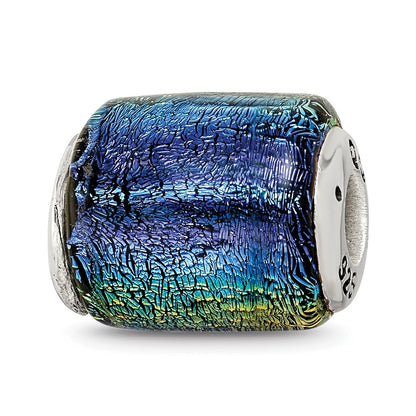Sterlingsilber Reflections Regenbogen Dichroic Glas Barrel Perle