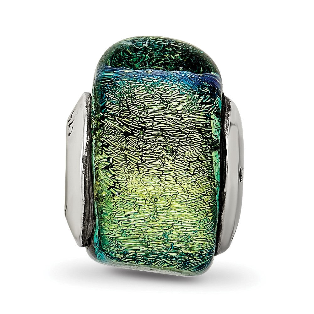 Sterlingsilber Reflections Gelb Dichroic Glas Dreieck Perle