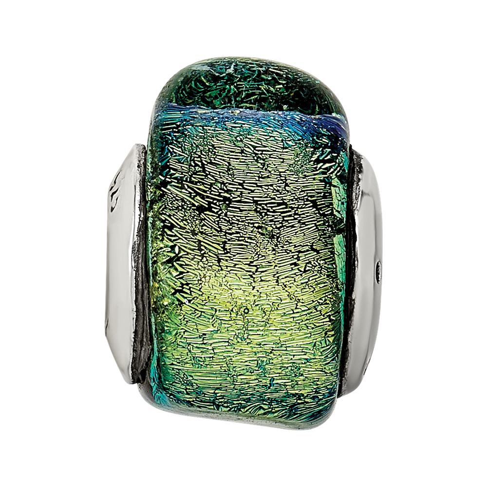 Sterlingsilber Reflections Gelb Dichroic Glas Dreieck Perle